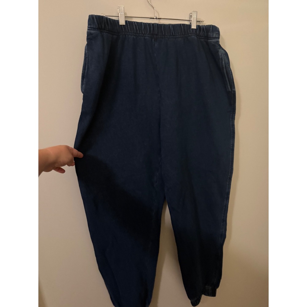 Good American Indigo Denim Look Cotton Sweatpants Joggers XL GS0455VN Indigo377 - Picture 7 of 7